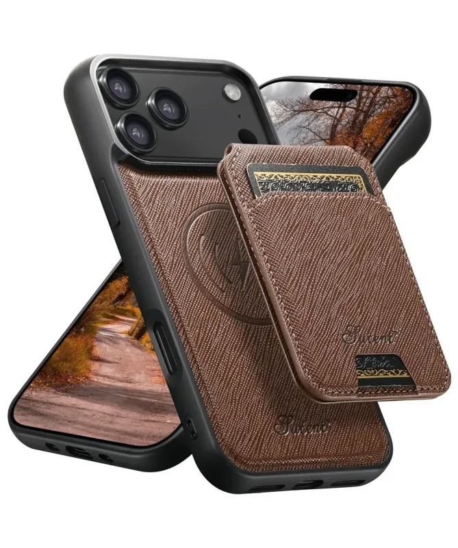 Coque iPhone 17 Pro Max avec Portefeuille et Support Texturé