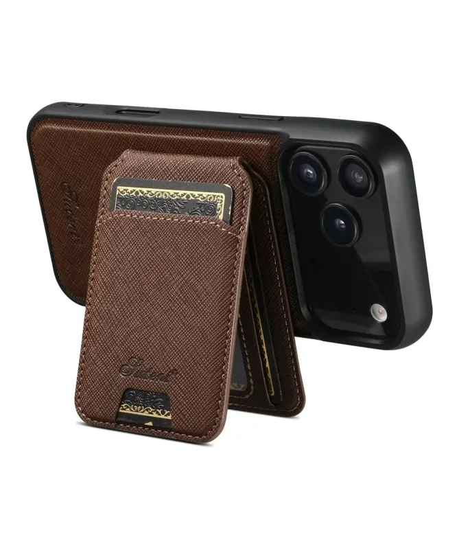 Coque iPhone 17 Pro Max avec Portefeuille et Support Texturé