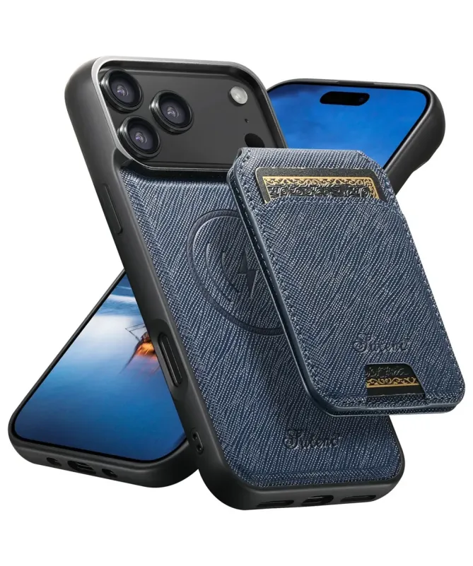 Coque iPhone 17 Pro Max avec Portefeuille et Support Texturé