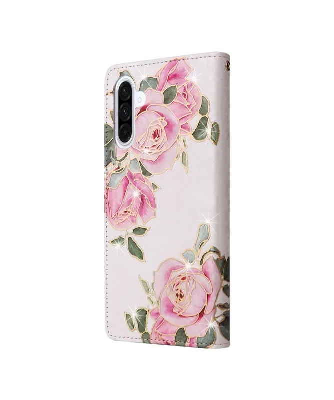 Housse Samsung Galaxy A17 5G à Roses Rehaussées d'Or