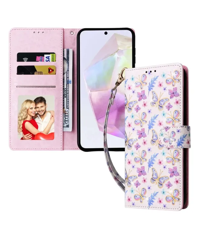 Housse Samsung Galaxy A17 5G à Papillons et Fleurs Pastel