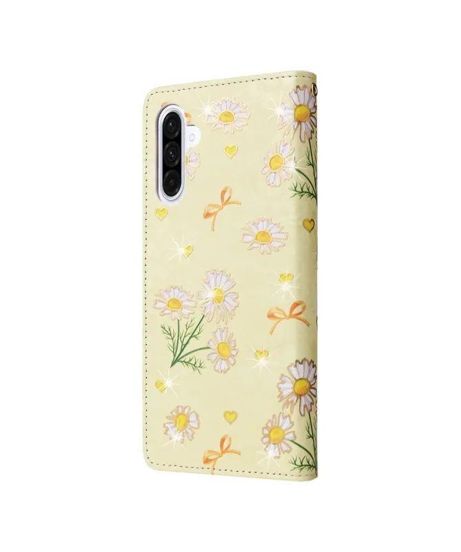 Housse Samsung Galaxy A17 5G à Motif Marguerites et Nœuds