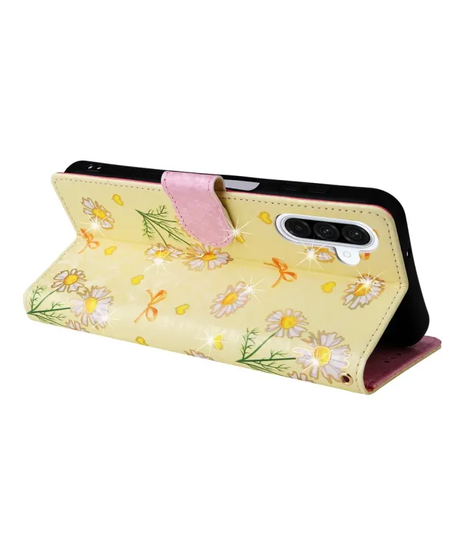 Housse Samsung Galaxy A17 5G à Motif Marguerites et Nœuds