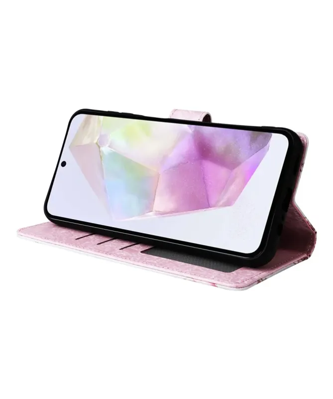 Housse Samsung Galaxy A17 5G à Roses aux Contours Dorés