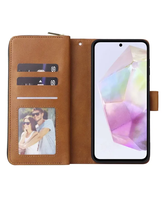 Housse Samsung Galaxy A17 5G Portefeuille Grande Capacité à Zip