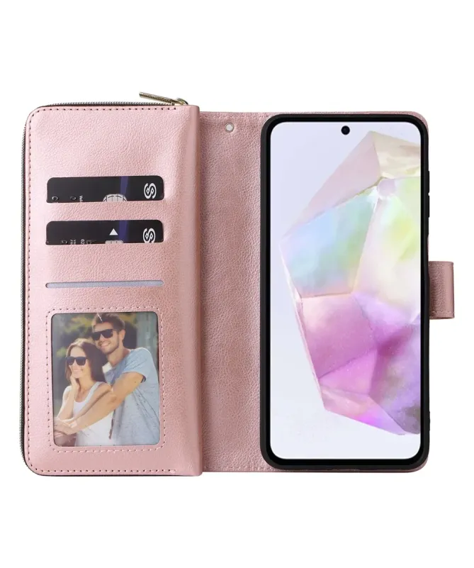 Housse Samsung Galaxy A17 5G Portefeuille Grande Capacité à Zip