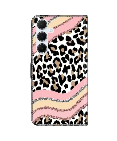 Housse Samsung Galaxy A17 5G Léopard et Vagues Pailletées