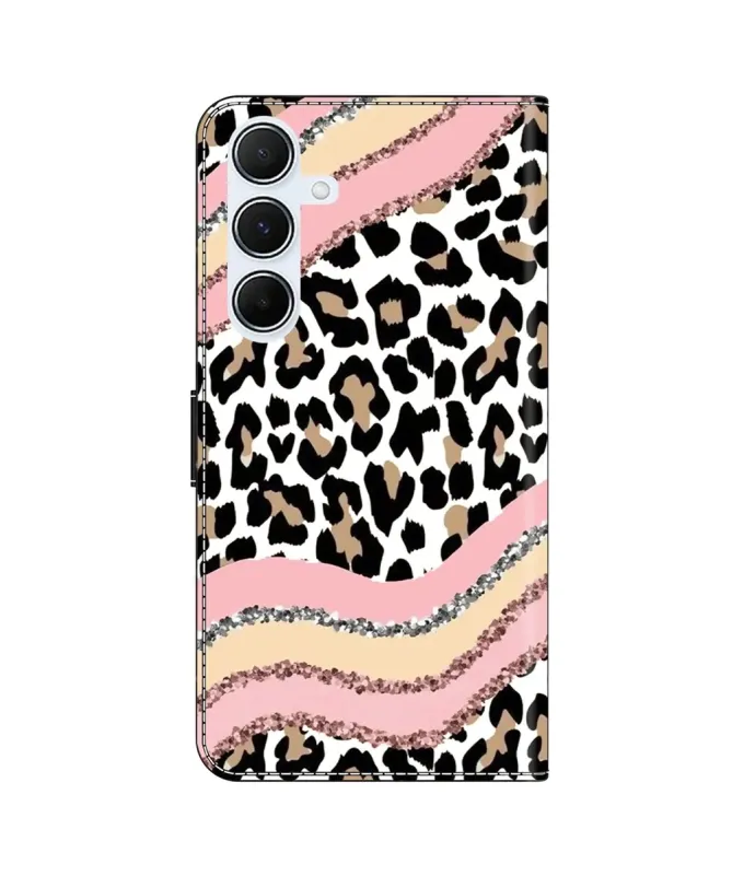 Housse Samsung Galaxy A17 5G Léopard et Vagues Pailletées