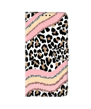 Housse Samsung Galaxy A17 5G Léopard et Vagues Pailletées