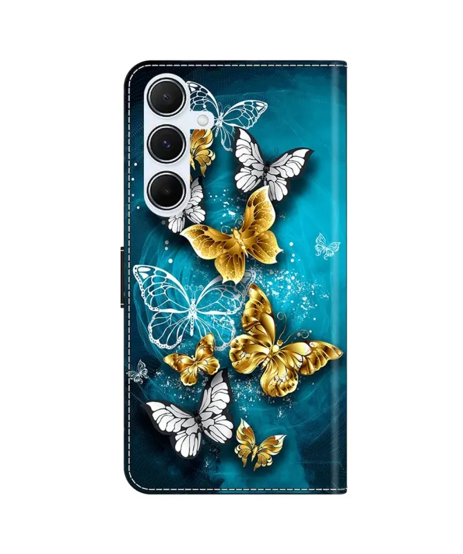 Housse Samsung Galaxy A17 5G à Papillons d'Or et d'Argent