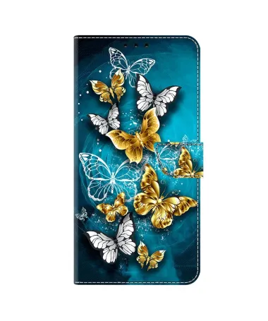 Housse Samsung Galaxy A17 5G à Papillons d'Or et d'Argent