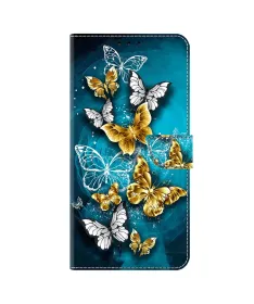 Housse Samsung Galaxy A17 5G à Papillons d'Or et d'Argent