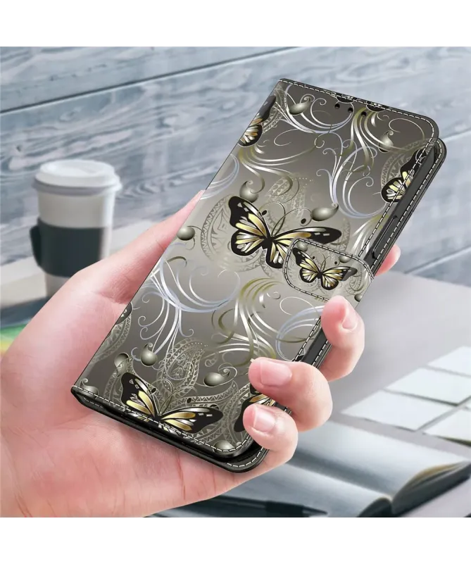 Housse Samsung Galaxy A17 5G à Papillons Dorés Baroques