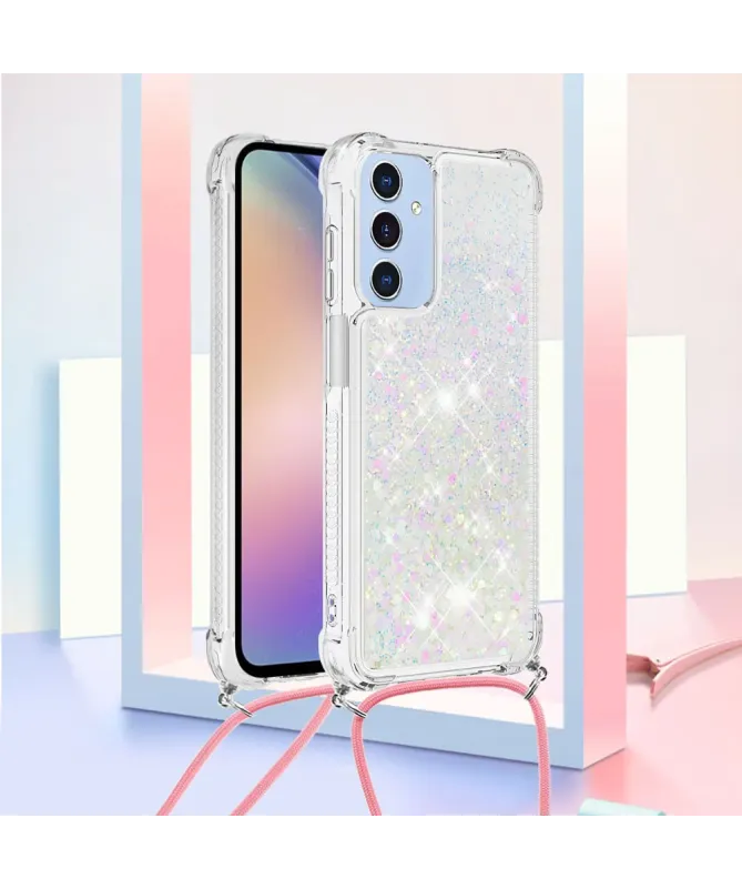 Coque Samsung Galaxy A17 5G / A26 5G | Paillettes et Cordon