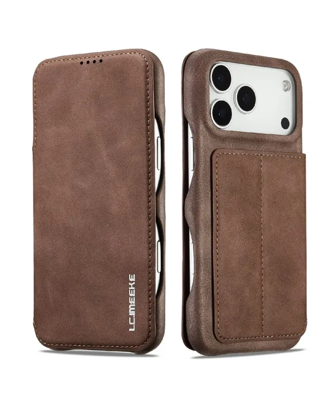 Coque iPhone 17 Pro Max LC.IMEEKE avec rabat simili cuir