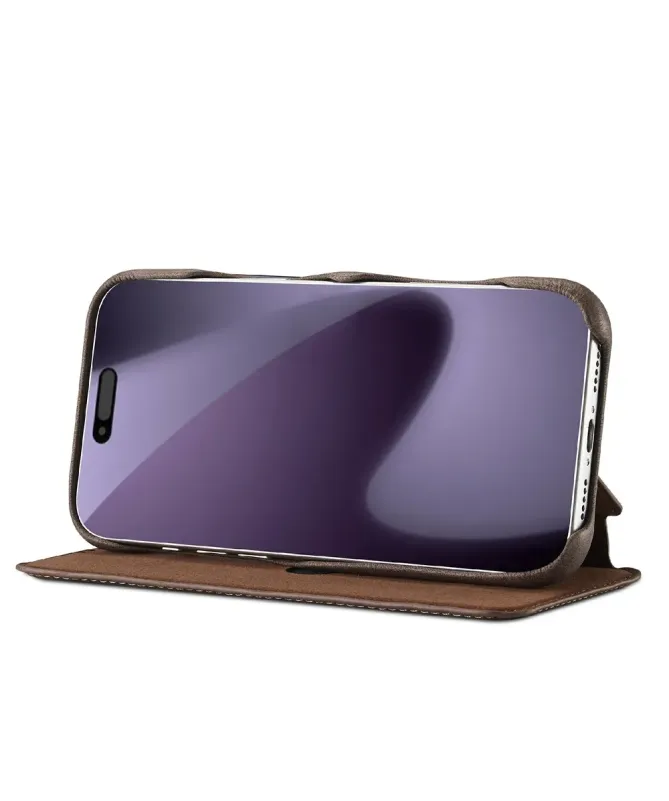 Coque iPhone 17 Pro Max LC.IMEEKE avec rabat simili cuir