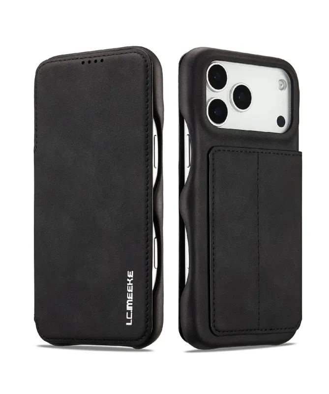 Coque iPhone 17 Pro Max LC.IMEEKE avec rabat simili cuir