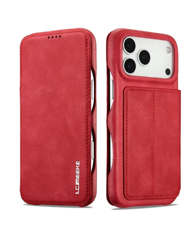 Coque iPhone 17 Pro Max LC.IMEEKE avec rabat simili cuir