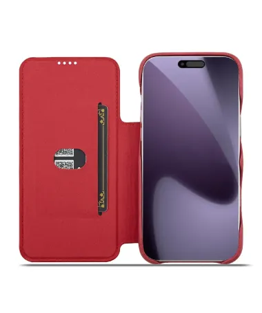 Coque iPhone 17 Pro Max LC.IMEEKE avec rabat simili cuir Rouge - photo 19