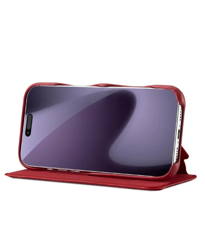 Coque iPhone 17 Pro Max LC.IMEEKE avec rabat simili cuir