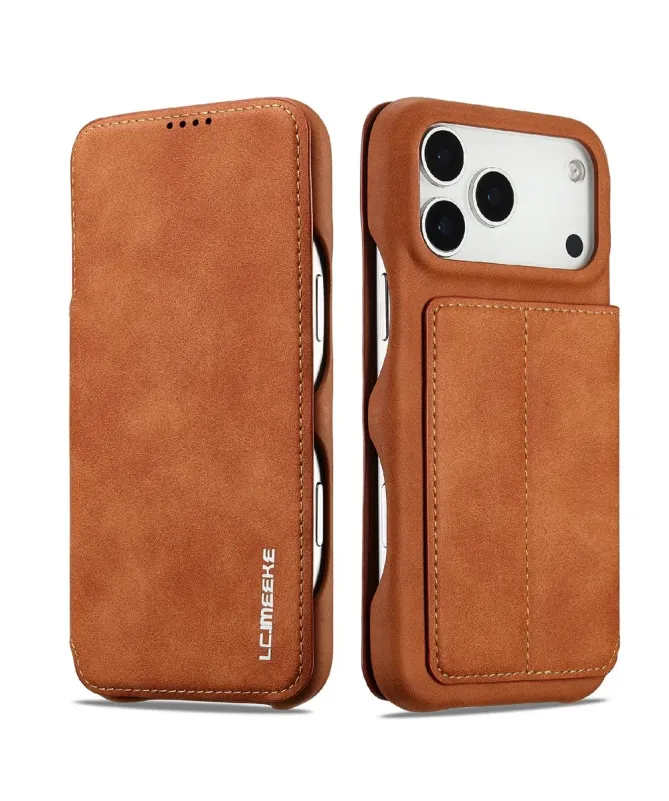 Coque iPhone 17 Pro Max LC.IMEEKE avec rabat simili cuir