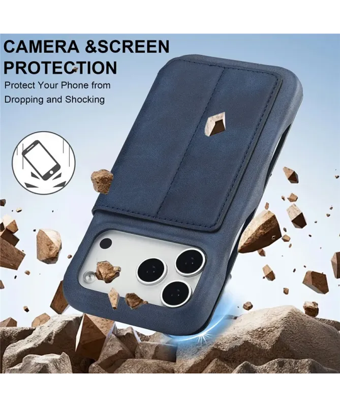 Coque iPhone 17 Pro Max LC.IMEEKE avec rabat simili cuir