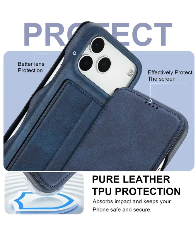 Coque iPhone 17 Pro Max LC.IMEEKE avec rabat simili cuir