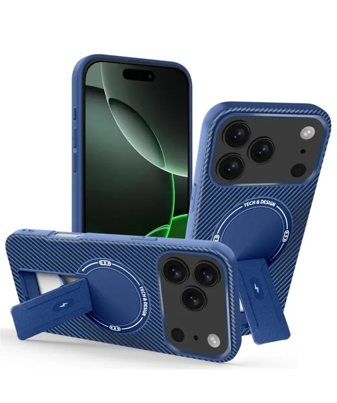 Coque iPhone 17 Pro Max Fibre de Carbone avec Support MagSafe