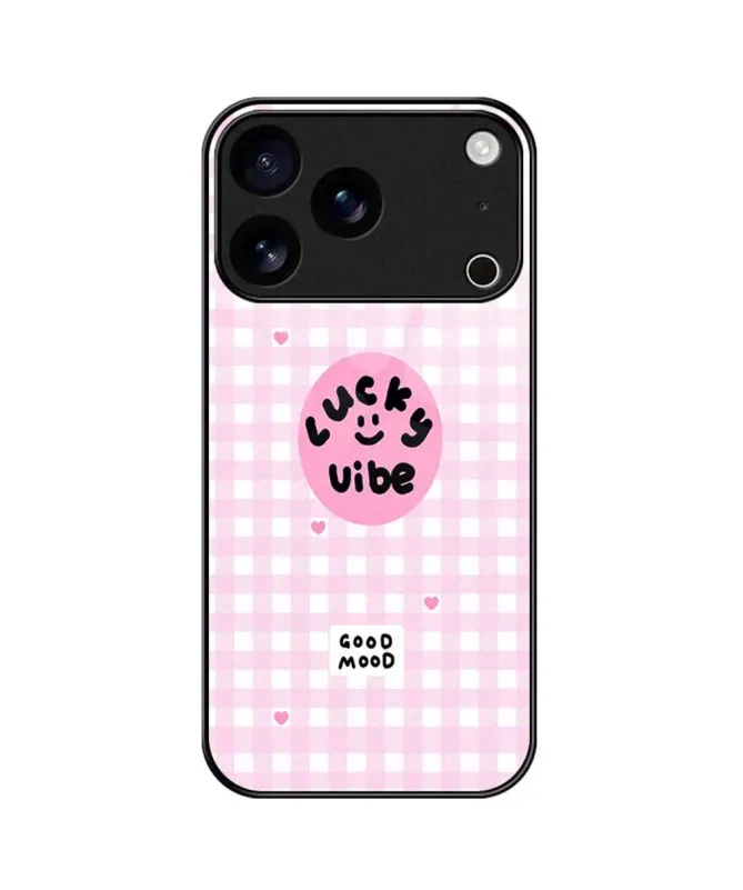 Coque iPhone 17 Pro Max "Lucky Vibe" Vichy Rose