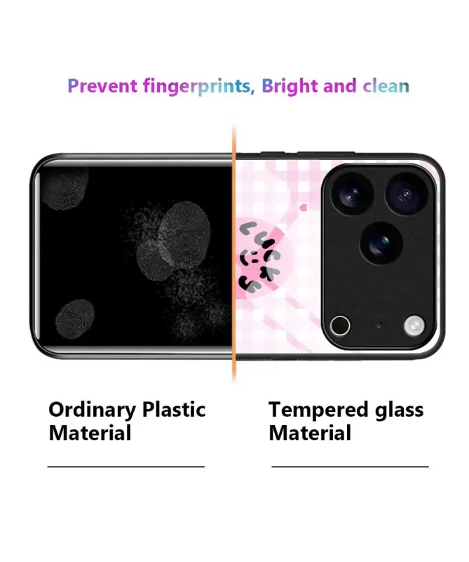 Coque iPhone 17 Pro Max "Lucky Vibe" Vichy Rose