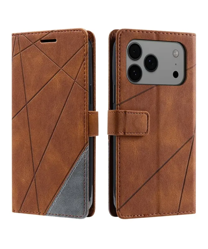 Housse Portefeuille iPhone 17 Pro Max Lignes Géométriques