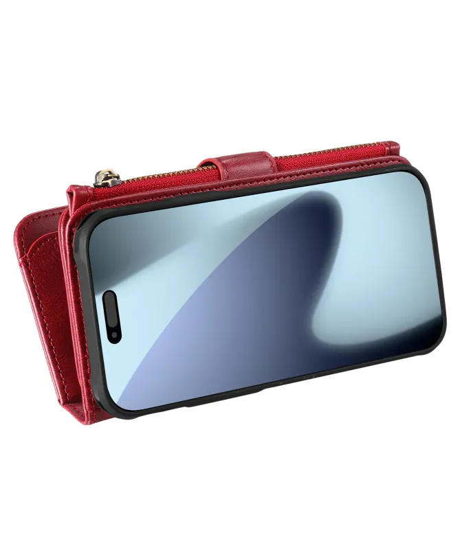 Housse iPhone 17 Pro Max Portefeuille Zippé Détachable