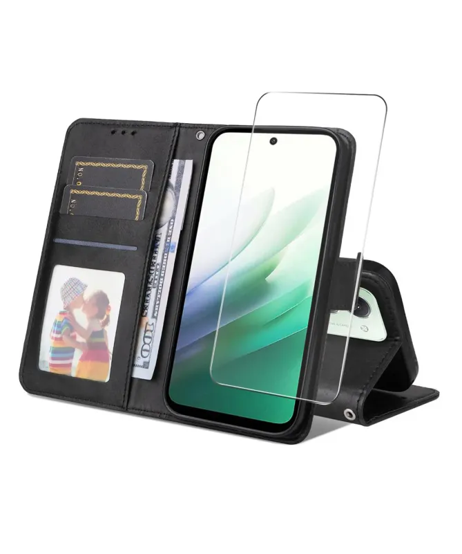 Housse Xiaomi Redmi 15 4G Portefeuille avec Verre Trempé
