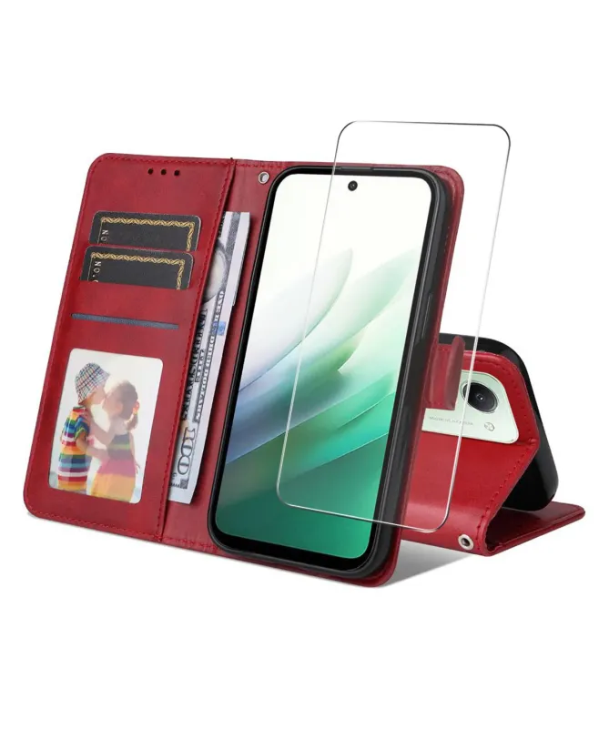 Housse Xiaomi Redmi 15 4G Portefeuille avec Verre Trempé