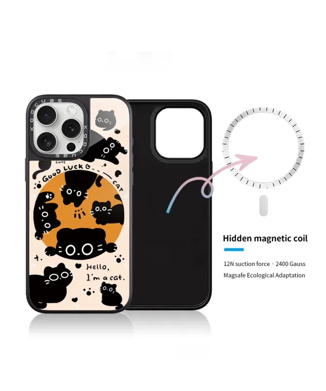 Coque iPhone 16 Pro Max Chats Noirs Good Luck
