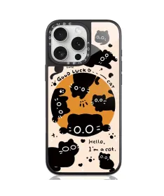 Coque iPhone 16 Pro Max Chats Noirs Good Luck