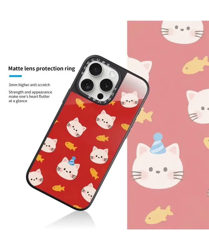 Coque iPhone 16 Pro Max Chats et Poissons