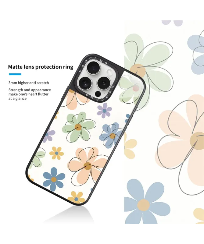 Coque iPhone 16 Pro Max Fleurs Croquis Pastel