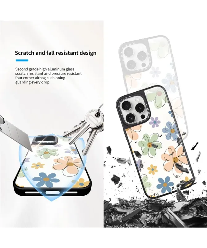 Coque iPhone 16 Pro Max Fleurs Croquis Pastel
