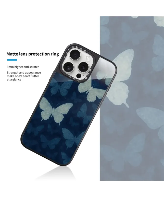 Coque iPhone 16 Pro Max Papillons Bleus Nuit