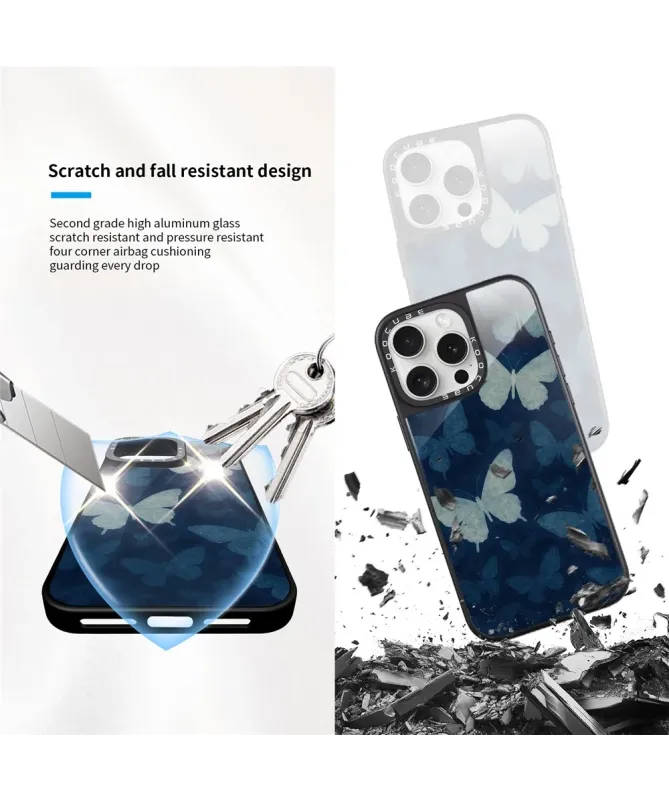 Coque iPhone 16 Pro Max Papillons Bleus Nuit