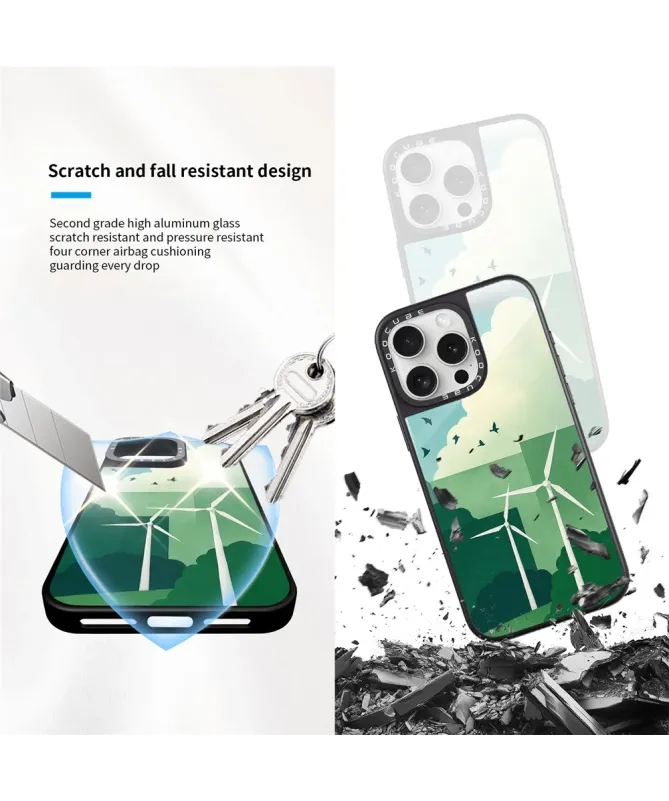 Coque iPhone 16 Pro Max Éoliennes Vertes