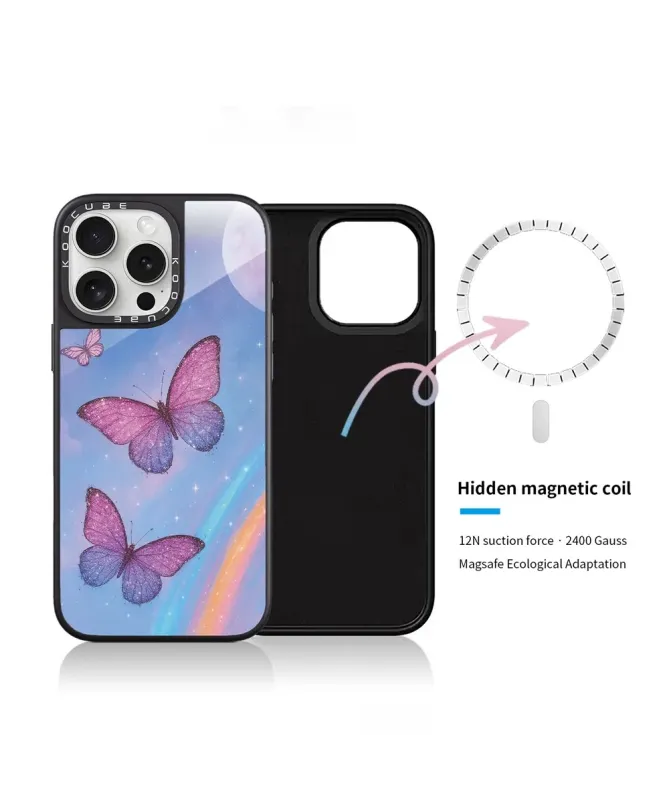 Coque iPhone 16 Pro Max Papillons Pailletés