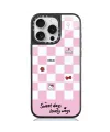 Coque iPhone 16 Pro Max Damier Rose Sweet Days