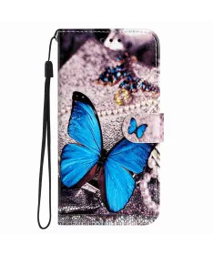 Housse Xiaomi Redmi 15 4G Papillon Bleu et Bijoux