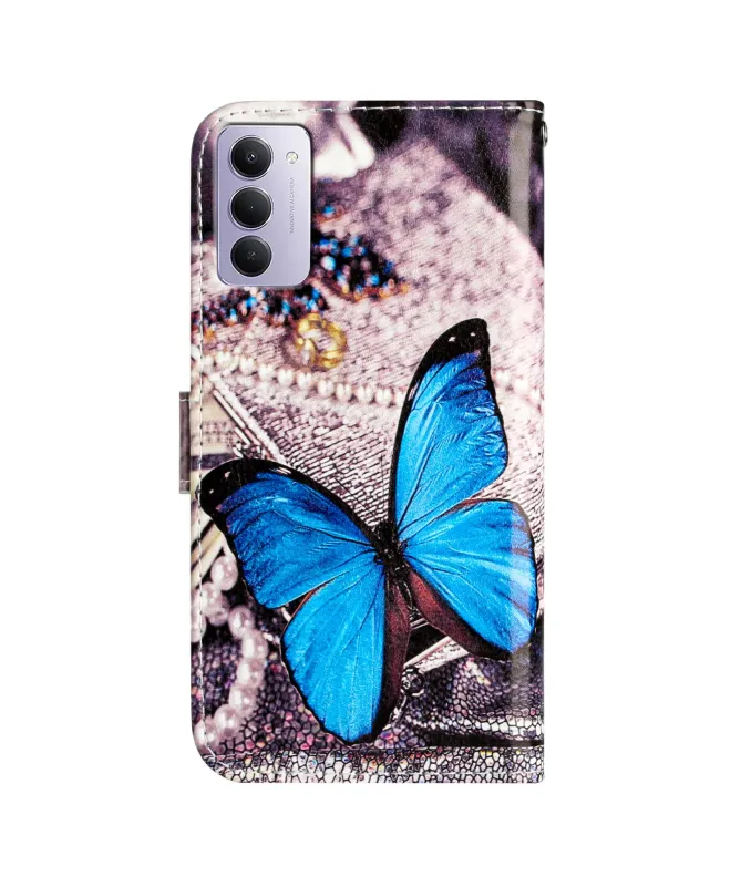 Housse Xiaomi Redmi 15 4G Papillon Bleu et Bijoux