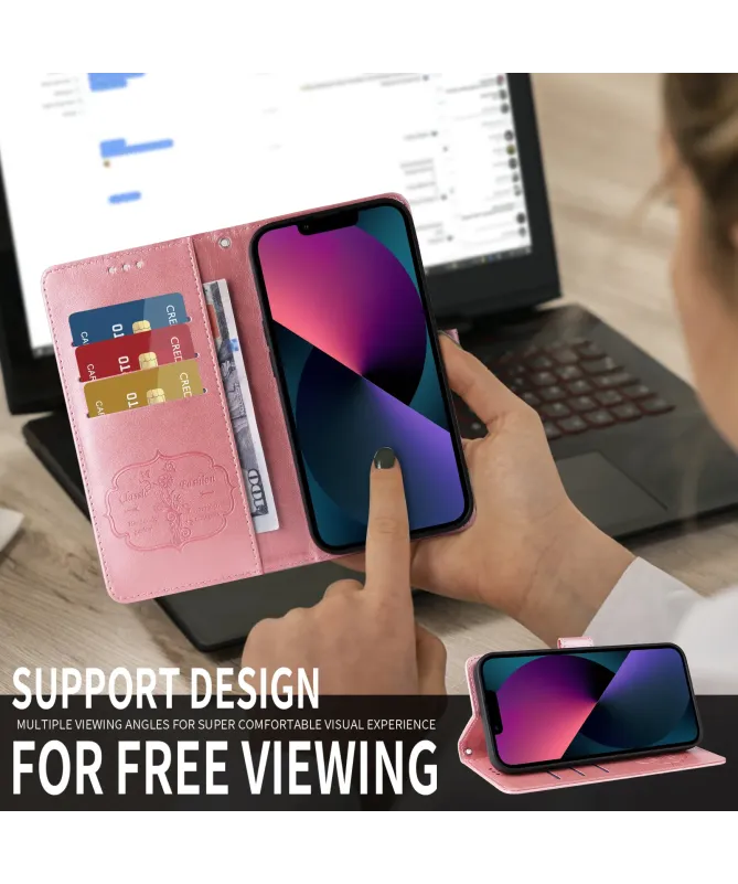 Housse Portefeuille Xiaomi Redmi 15 4G Fleurs et Papillons