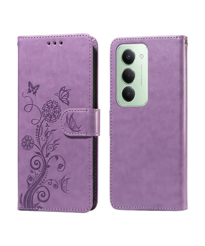 Housse Portefeuille Xiaomi Redmi 15 4G Fleurs et Papillons
