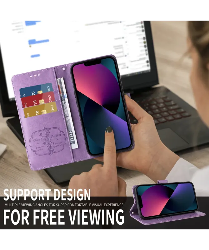 Housse Portefeuille Xiaomi Redmi 15 4G Fleurs et Papillons