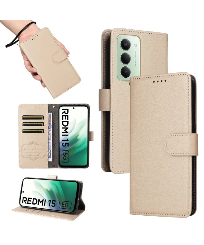 Housse Portefeuille Xiaomi Redmi 15 4G Anti-RFID
